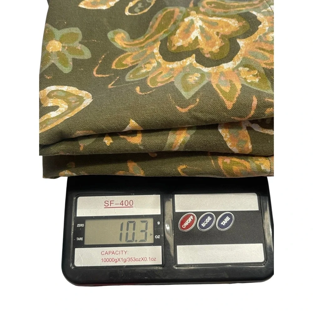 Sur La Table Green Paisley Boho Cotton Table Runner 16x54
